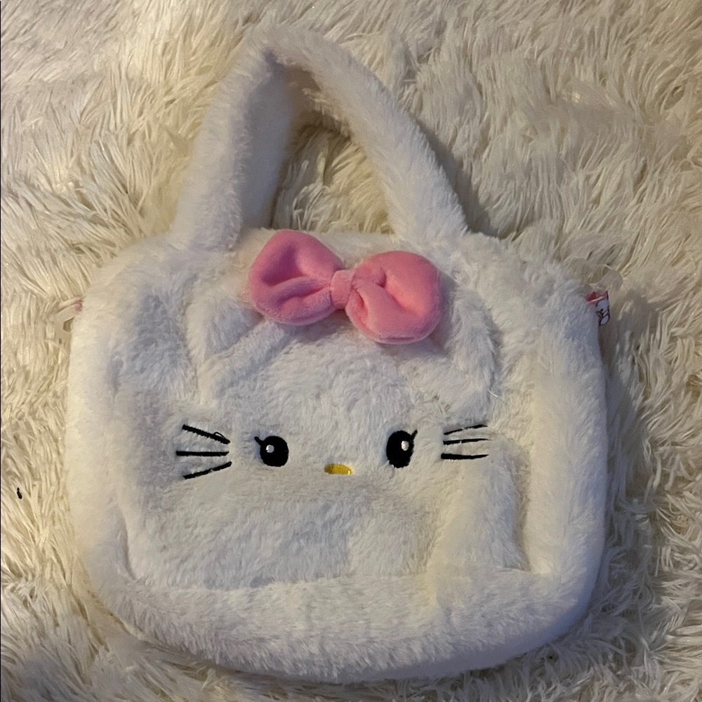 Hello Kitty White and Pink Plush Bag